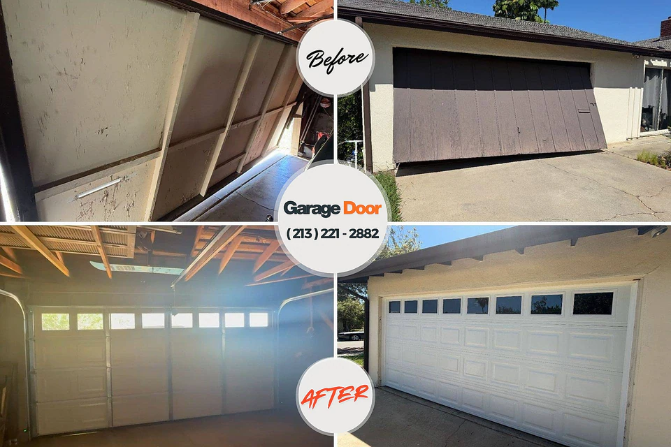 Before and after: garage door repair Fredericksburg, PA